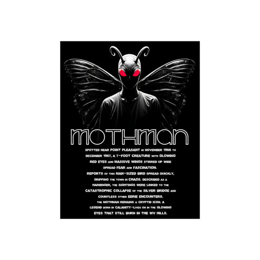 Art Poster | Mothman /w backstory-11″ x 14″ (Vertical)-Matte-Nicodemus Studios