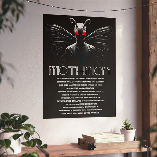 Art Poster | Mothman /w backstory-24" x 32" (Vertical)-Matte-Nicodemus Studios