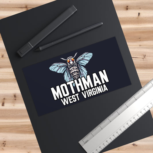 Bumper Sticker | Mothman 02-7.5" × 3.75"-Rectangle-White-Nicodemus Studios
