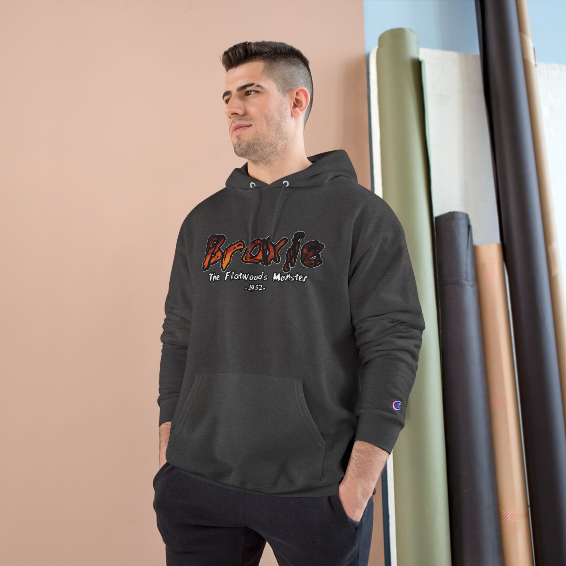 Champion Hoodie | Braxie The Flatwoods Monster-Nicodemus Studios