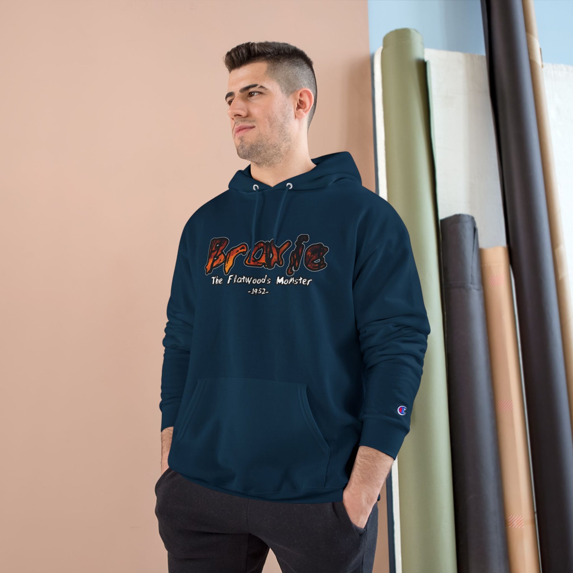 Champion Hoodie | Braxie The Flatwoods Monster-Nicodemus Studios