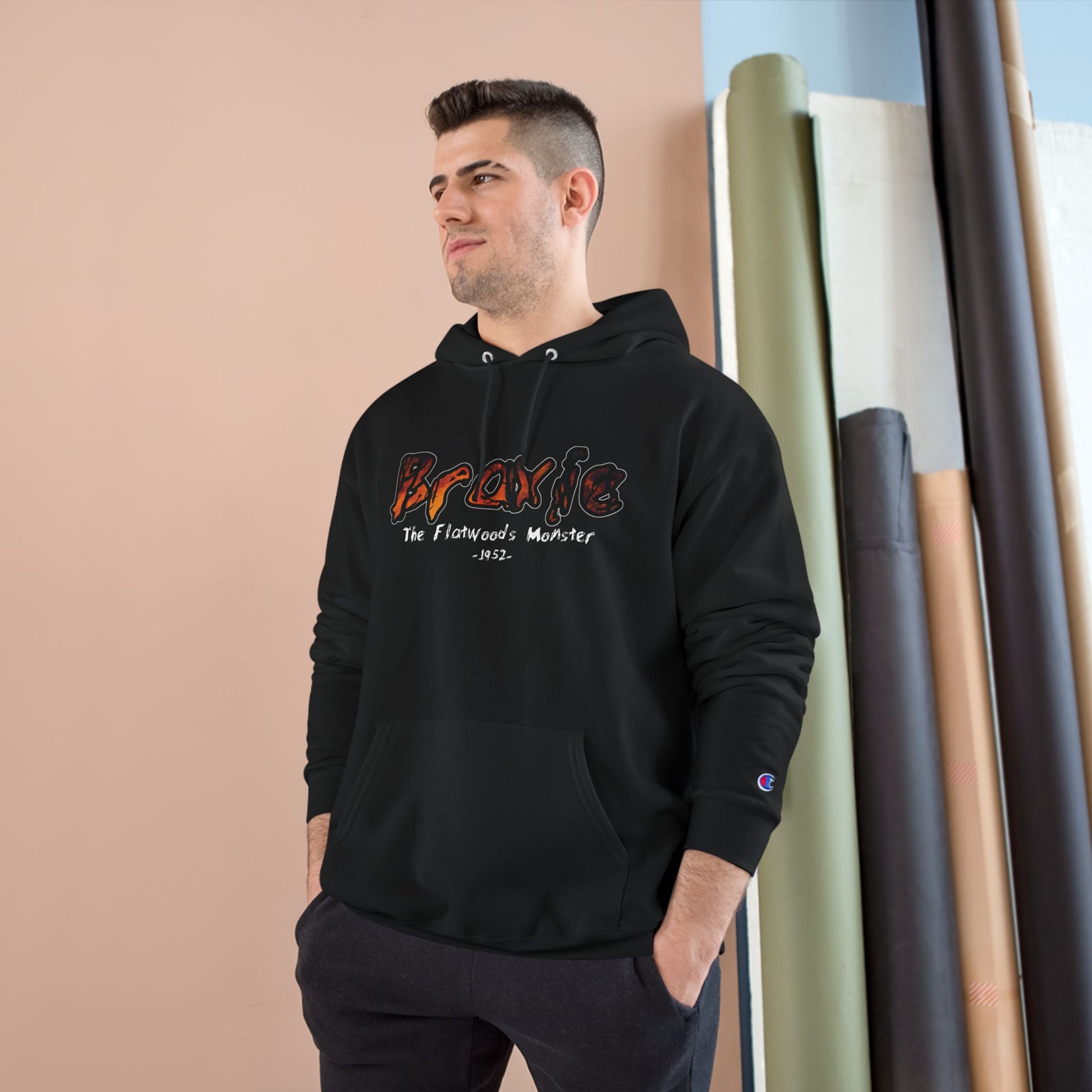 Champion Hoodie | Braxie The Flatwoods Monster-Nicodemus Studios