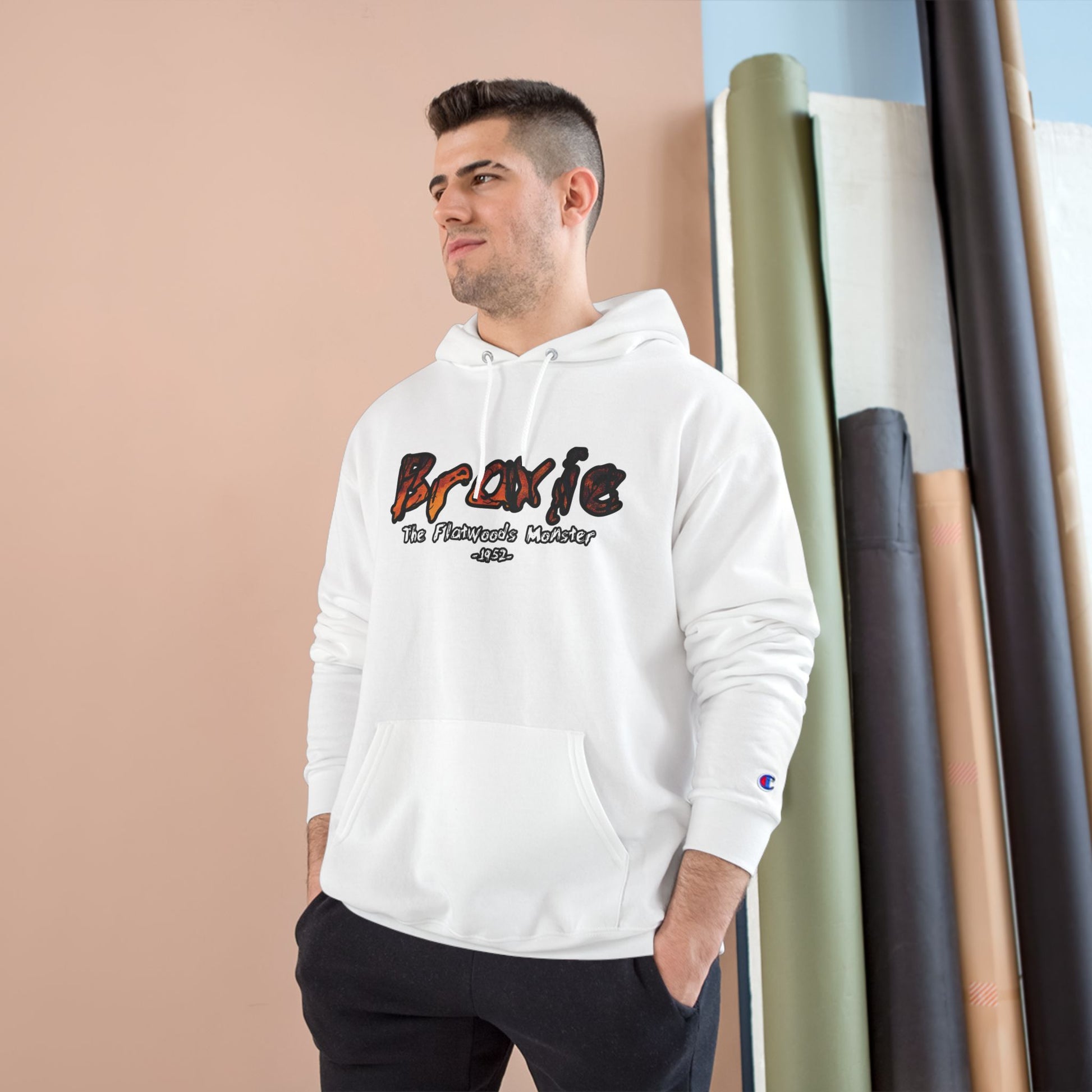 Champion Hoodie | Braxie The Flatwoods Monster-Nicodemus Studios