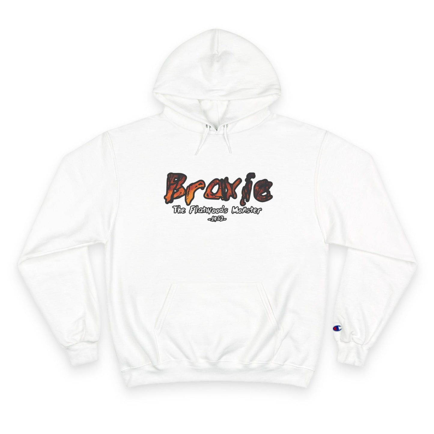 Champion Hoodie | Braxie The Flatwoods Monster-White-S-Nicodemus Studios