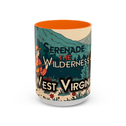 Coffee Mug | West Virginia "Serenade The Wilderness"-15oz-Orange-Nicodemus Studios