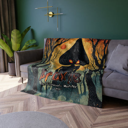 Crushed Velvet Blanket | Braxie The Flatwoods Monster-Nicodemus Studios