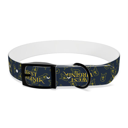 Dog Collar | West Virginia Dandelion Design-L-Black Onyx-TPU-Nicodemus Studios