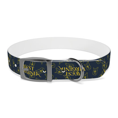 Dog Collar | West Virginia Dandelion Design-L-Gun Metal-TPU-Nicodemus Studios