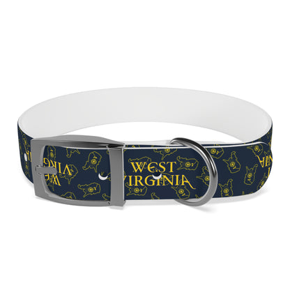 Dog Collar | West Virginia Dandelion Design-M-Gun Metal-TPU-Nicodemus Studios