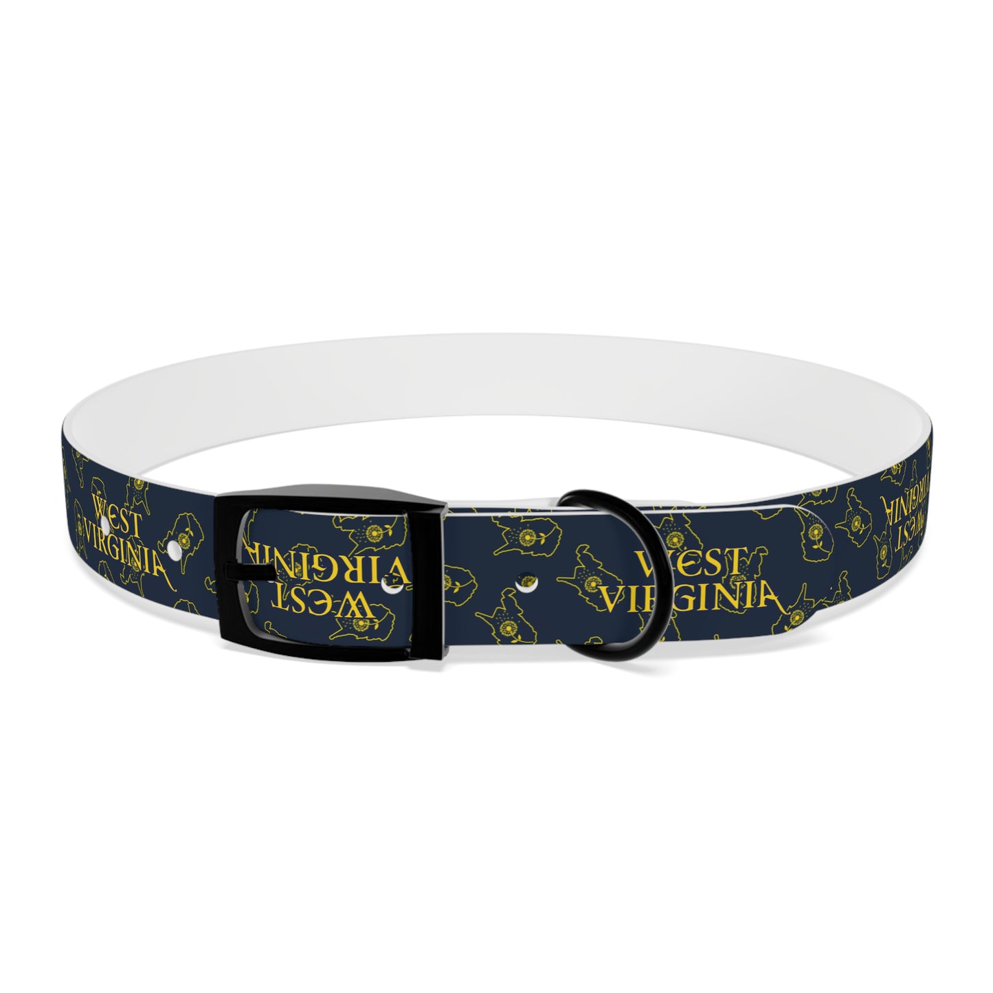 Dog Collar | West Virginia Dandelion Design-XL-Black Onyx-TPU-Nicodemus Studios