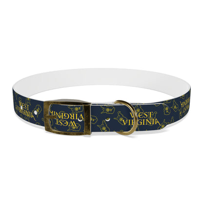 Dog Collar | West Virginia Dandelion Design-XL-Vintage Brass-TPU-Nicodemus Studios