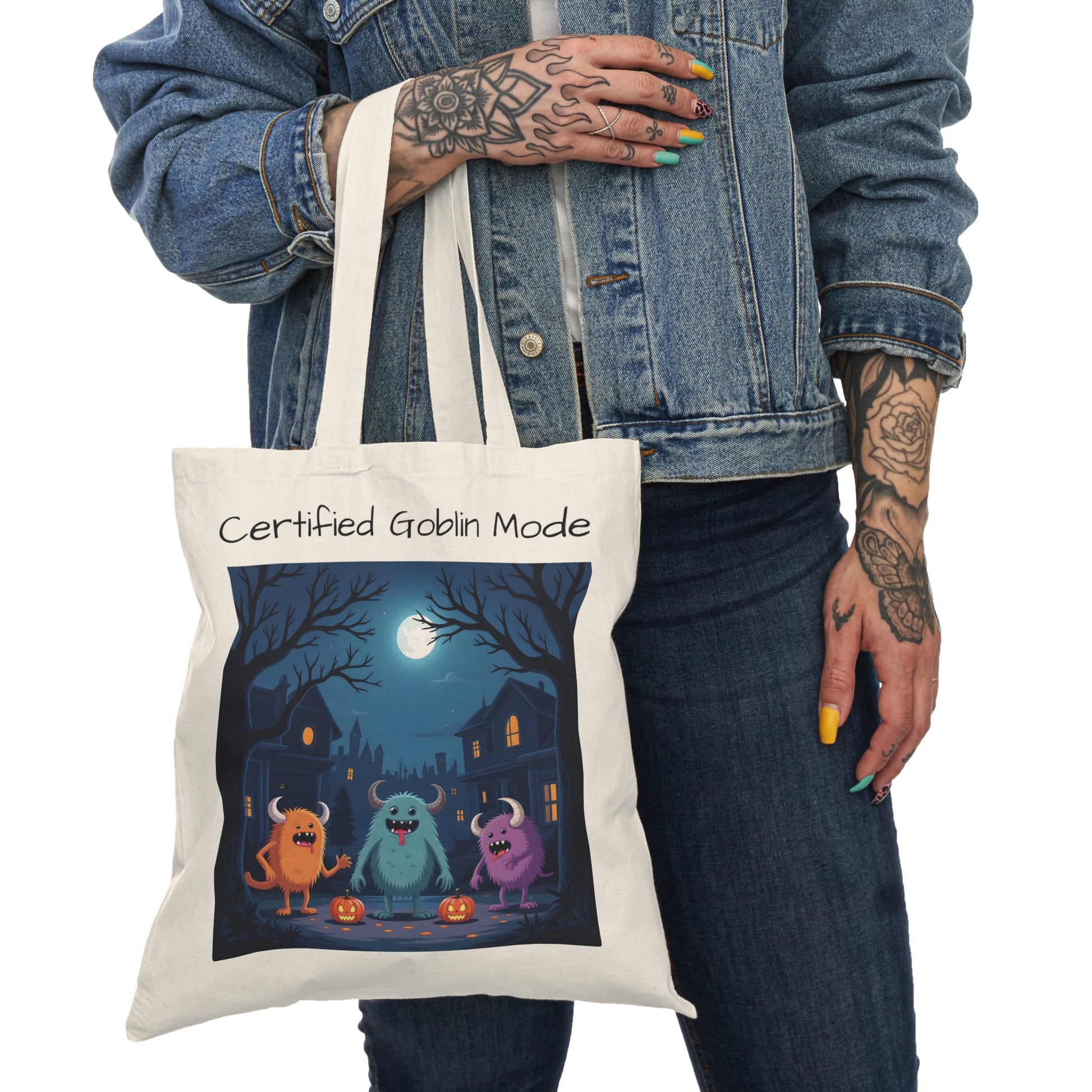 Eco-Friendly Trick or Treat Tote Bag 03-15" x 16"-Natural-Nicodemus Studios
