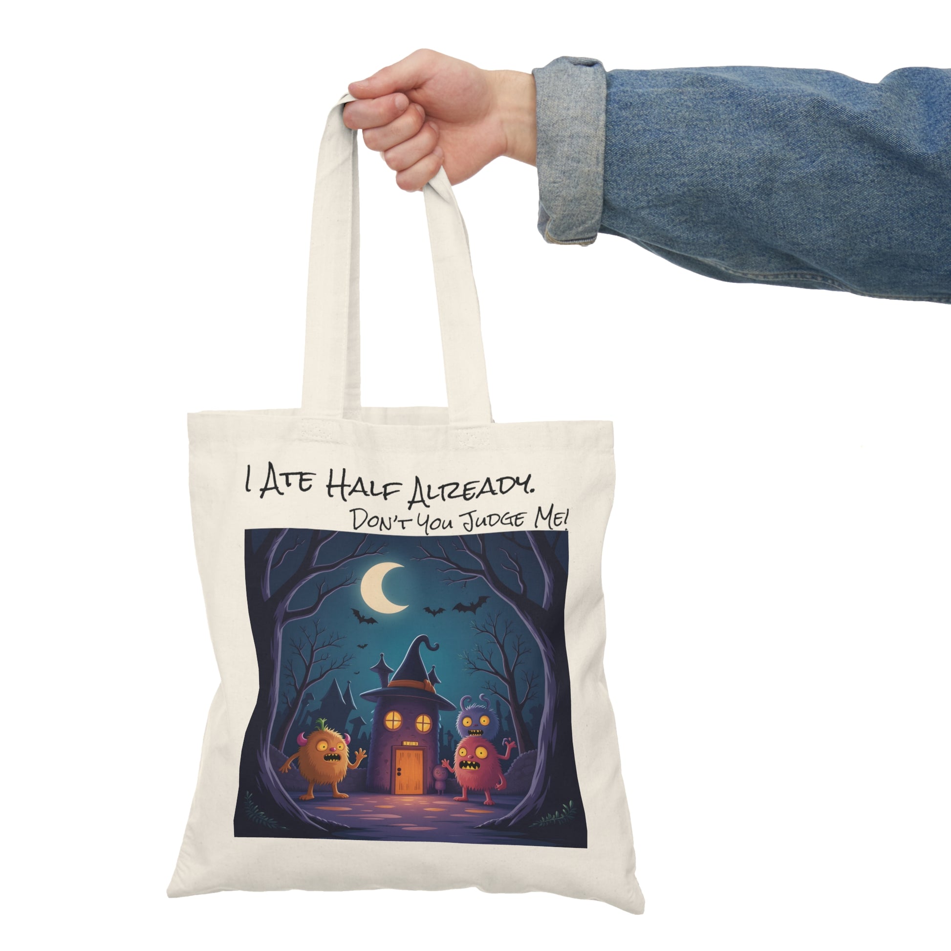 Eco-Friendly Trick or Treat Tote Bag | "I Ate Half Already"-Nicodemus Studios