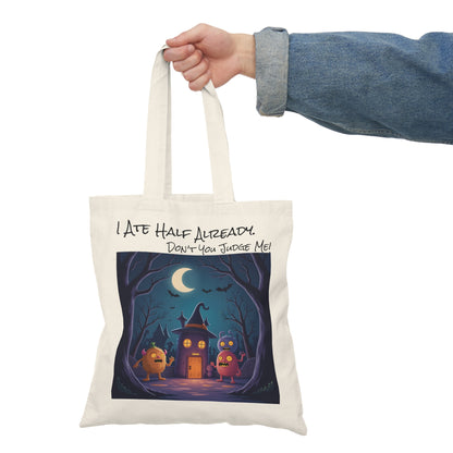 Eco-Friendly Trick or Treat Tote Bag | "I Ate Half Already"-Nicodemus Studios