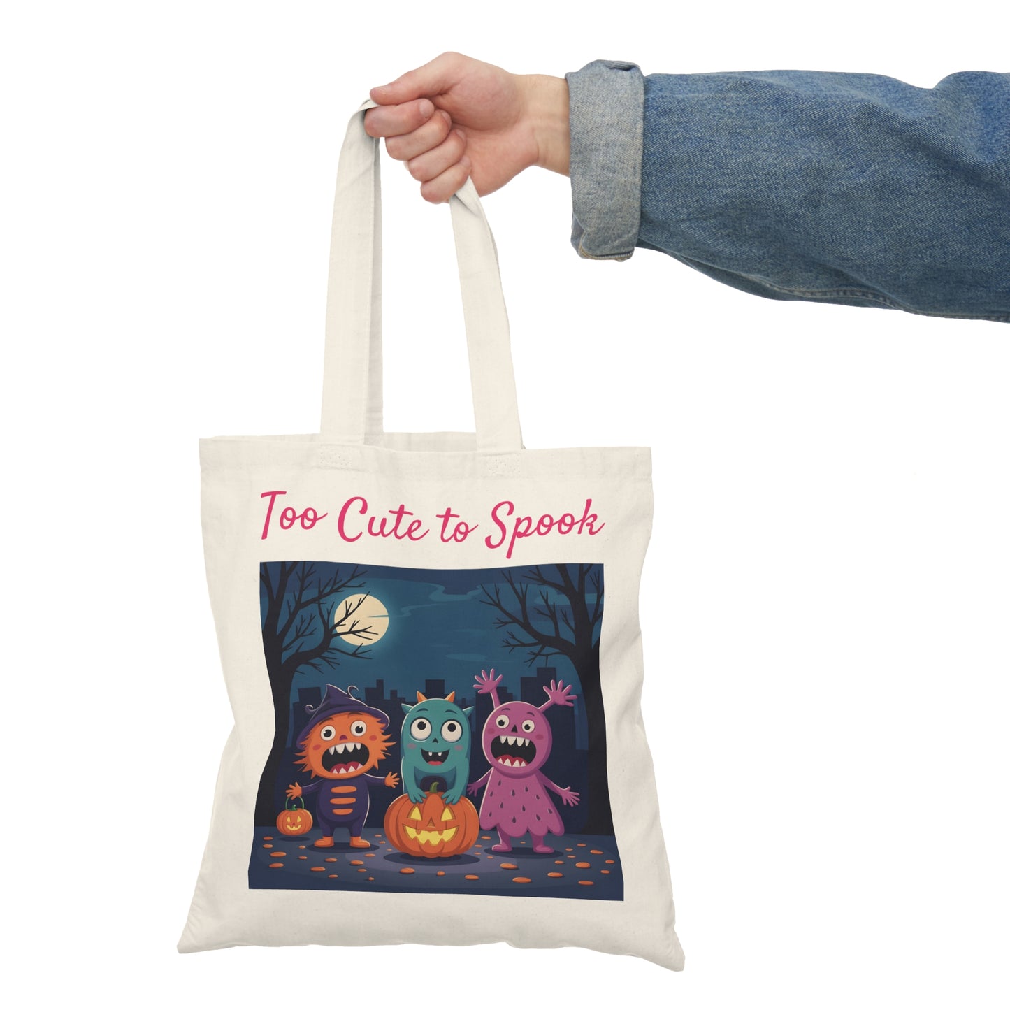 Eco-Friendly Trick or Treat Tote Bag | "Too Cute To Spook"-Nicodemus Studios