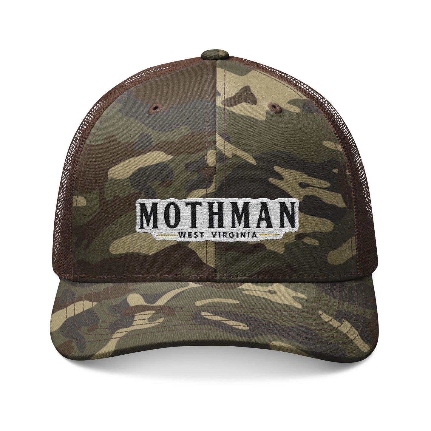 Embroidered Camouflage Trucker Hat | Mothman-One size-Camo Brown-Nicodemus Studios