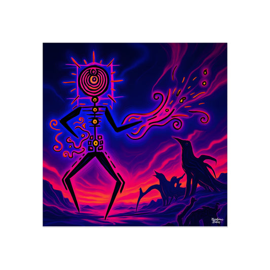 Fine Art Matte Poster Print | "Plasmaglyph" by Nicodemus Studios-16″ x 16″-Matte-Nicodemus Studios
