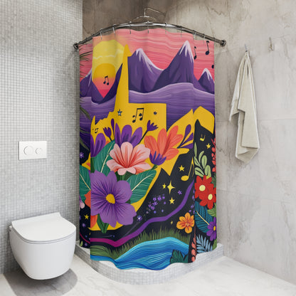 "Floral West Virginia 01" Shower Curtain-Nicodemus Studios