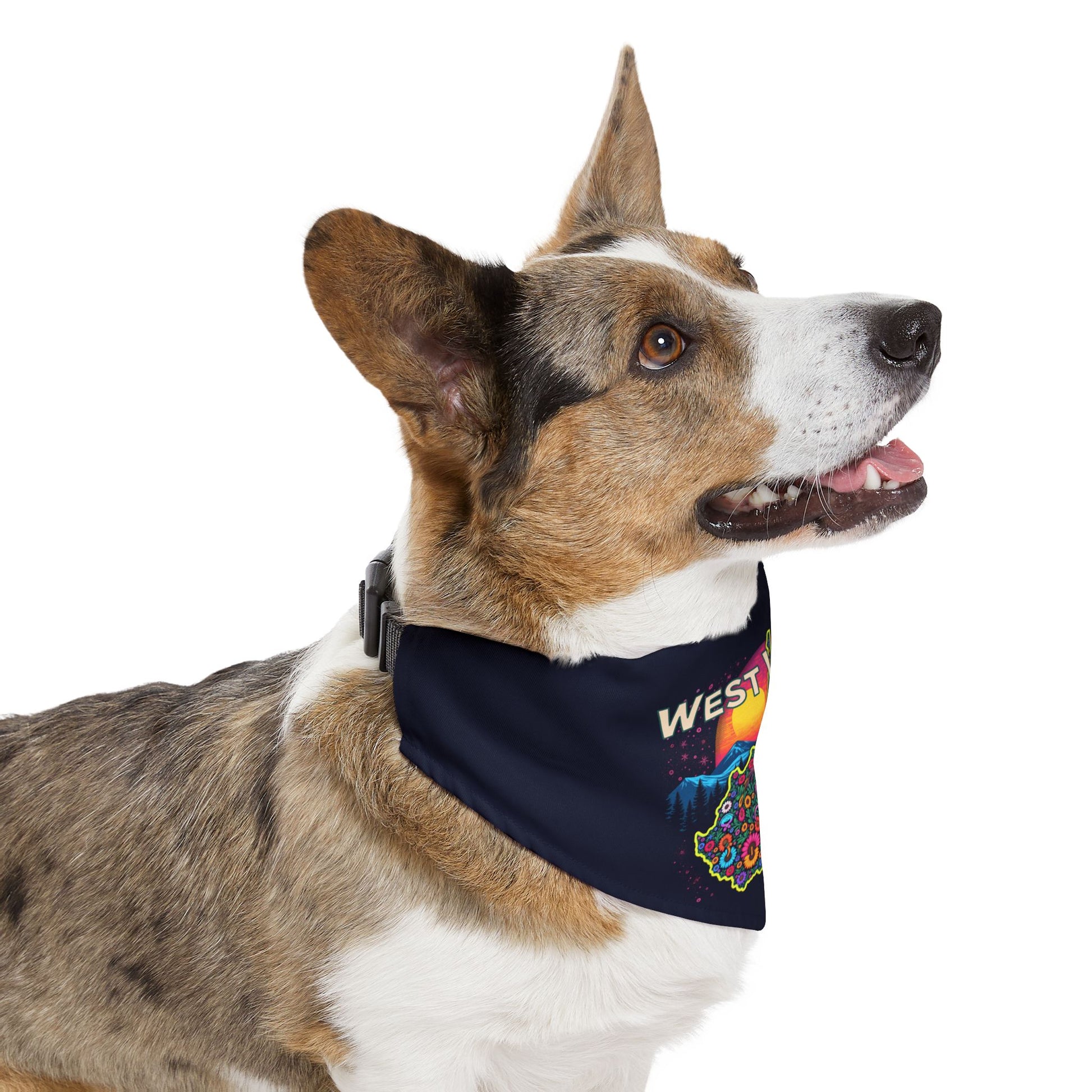 Floral WV Clip-on Dog Bandana Pets