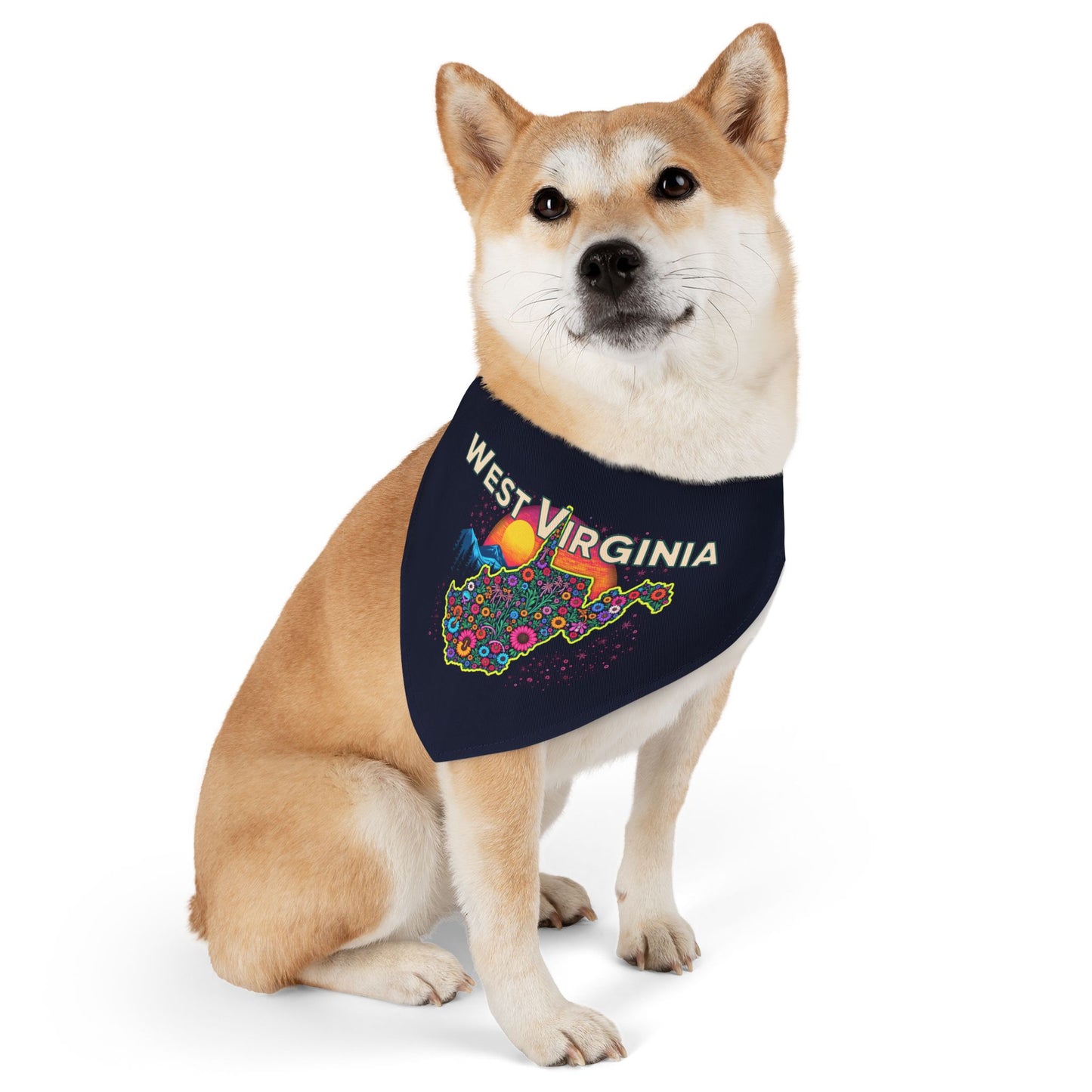 Floral WV Clip-on Dog Bandana Pets