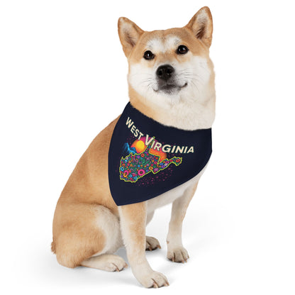 Floral WV Clip-on Dog Bandana Pets
