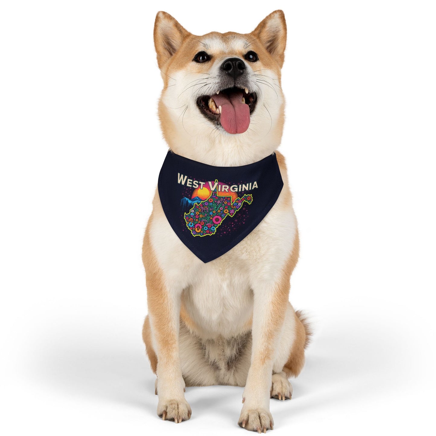 Floral WV Clip-on Dog Bandana Pets
