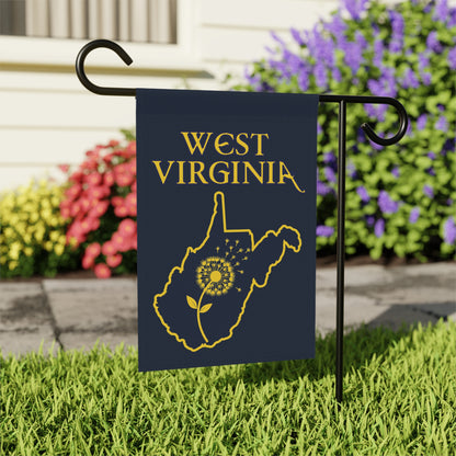 Garden Banner | Navy & Yellow West Virginia Dandelion-Nicodemus Studios