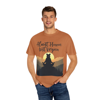 Garment-Dyed T-Shirt | "Almost Heaven Lotus Racoon" [Alt pattern]-Nicodemus Studios