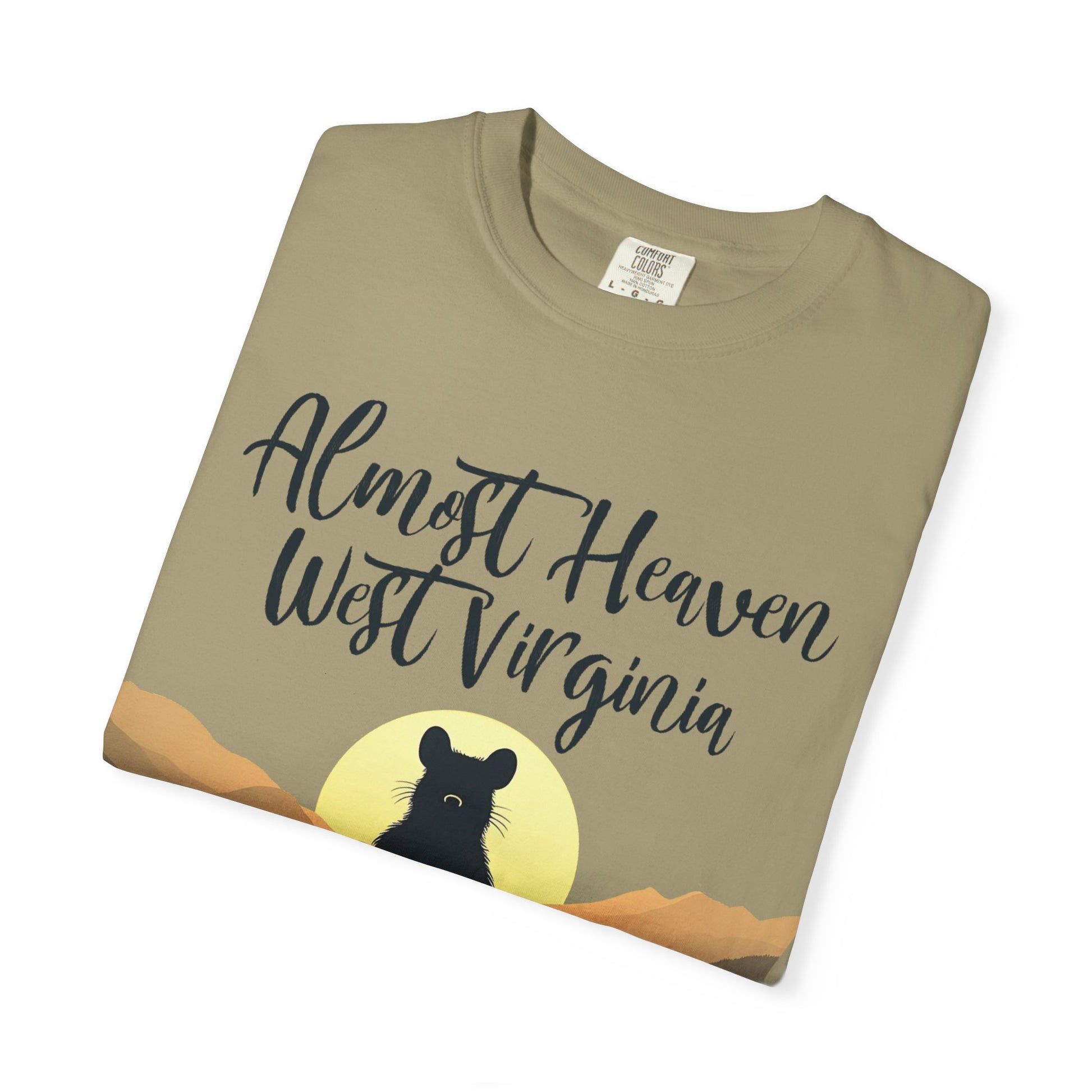 Garment-Dyed T-Shirt | "Almost Heaven Lotus Racoon" [Alt pattern]-Nicodemus Studios