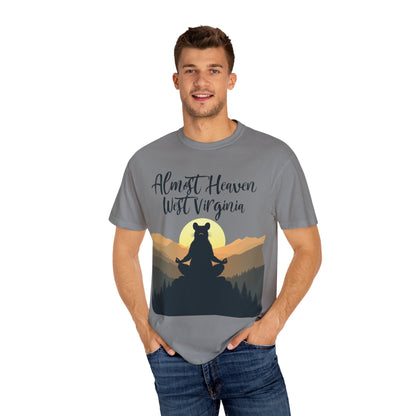 Garment-Dyed T-Shirt | "Almost Heaven Lotus Racoon" [Alt pattern]-Nicodemus Studios