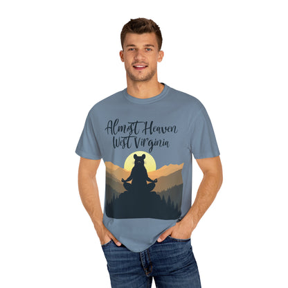 Garment-Dyed T-Shirt | "Almost Heaven Lotus Racoon" [Alt pattern]-Nicodemus Studios