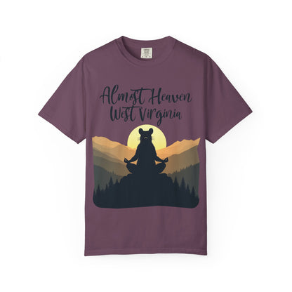 Garment-Dyed T-Shirt | "Almost Heaven Lotus Racoon" [Alt pattern]-Berry-S-Nicodemus Studios