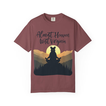 Garment-Dyed T-Shirt | "Almost Heaven Lotus Racoon" [Alt pattern]-Brick-S-Nicodemus Studios