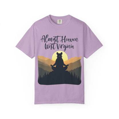 Garment-Dyed T-Shirt | "Almost Heaven Lotus Racoon" [Alt pattern]-Orchid-S-Nicodemus Studios