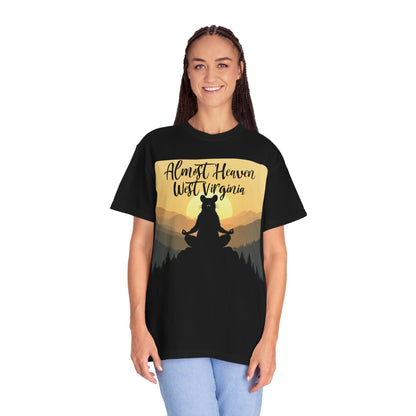 Garment-Dyed T-Shirt | "Almost Heaven Lotus Racoon"-Nicodemus Studios