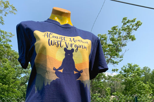 Garment-Dyed T-Shirt | "Almost Heaven Lotus Racoon"-True Navy-S-Nicodemus Studios