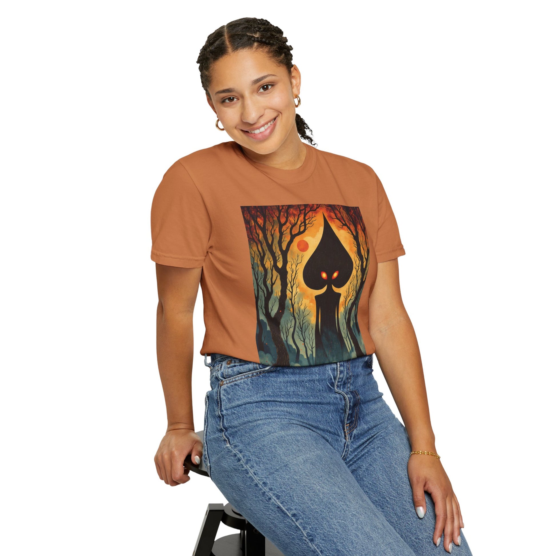 Garment-Dyed T-Shirt | Braxie The Flatwoods Monster-Nicodemus Studios
