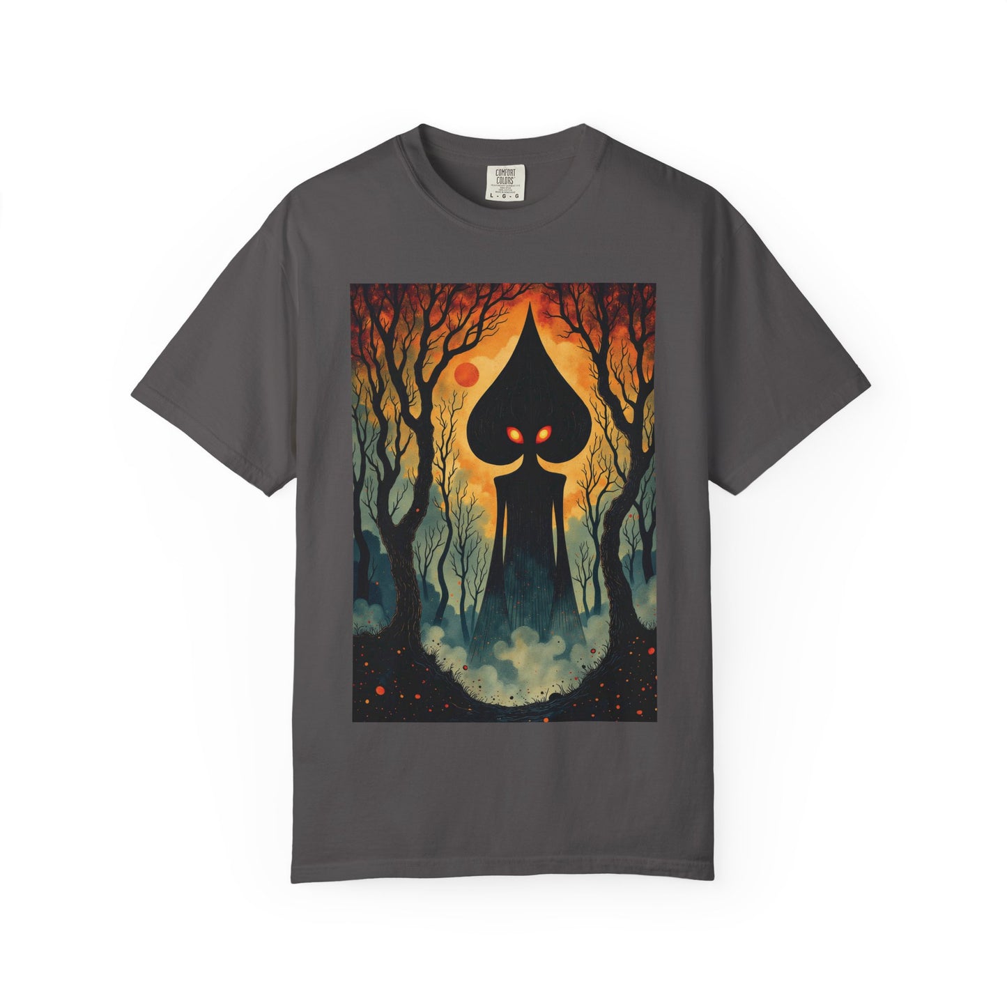 Garment-Dyed T-Shirt | Braxie The Flatwoods Monster-Graphite-S-Nicodemus Studios