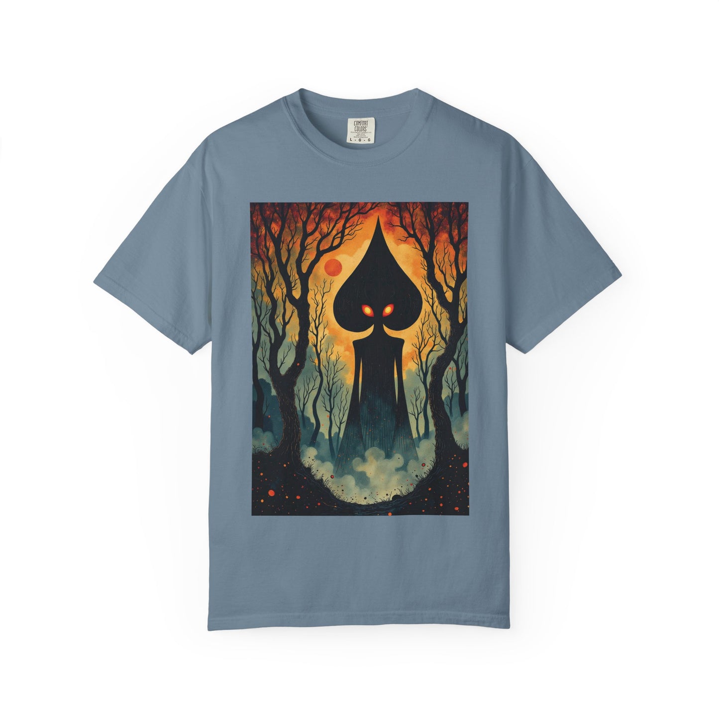 Garment-Dyed T-Shirt | Braxie The Flatwoods Monster-Ice Blue-S-Nicodemus Studios