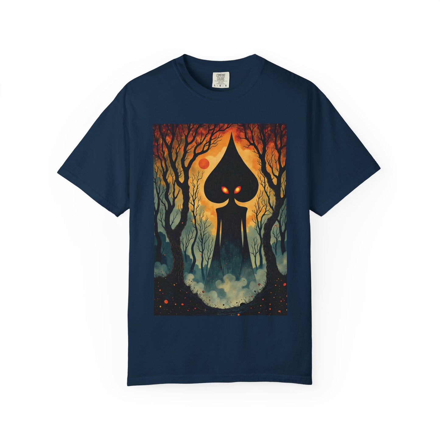 Garment-Dyed T-Shirt | Braxie The Flatwoods Monster-True Navy-S-Nicodemus Studios