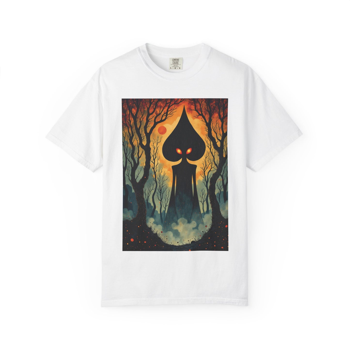 Garment-Dyed T-Shirt | Braxie The Flatwoods Monster-White-S-Nicodemus Studios