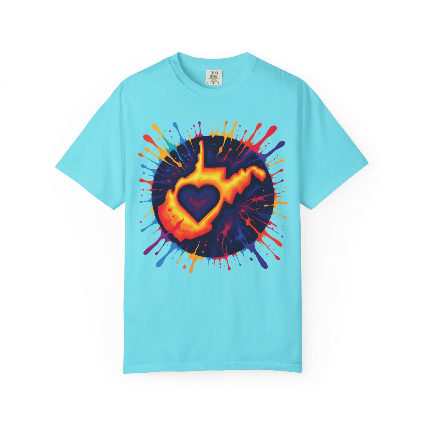 Garment-Dyed T-Shirt | "For The Love of WV Art"-Lagoon Blue-S-Nicodemus Studios