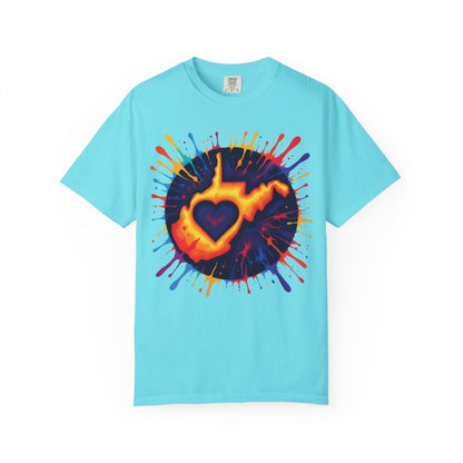 Garment-Dyed T-Shirt | "For The Love of WV Art"-Lagoon Blue-S-Nicodemus Studios