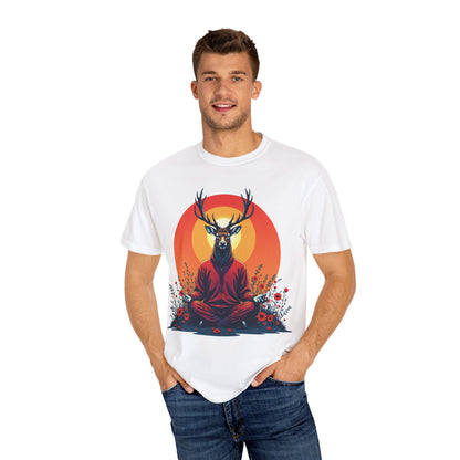 Garment-Dyed T-Shirt | "Lotus Deer" by Nicodemus Studios-Nicodemus Studios