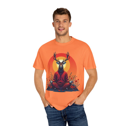 Garment-Dyed T-Shirt | "Lotus Deer" by Nicodemus Studios-Nicodemus Studios