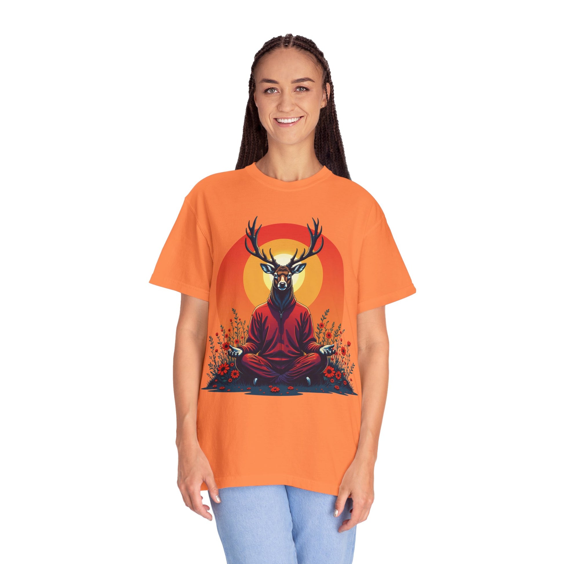 Garment-Dyed T-Shirt | "Lotus Deer" by Nicodemus Studios-Nicodemus Studios