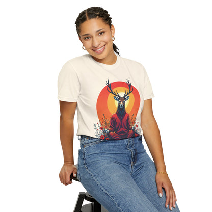 Garment-Dyed T-Shirt | "Lotus Deer" by Nicodemus Studios-Nicodemus Studios