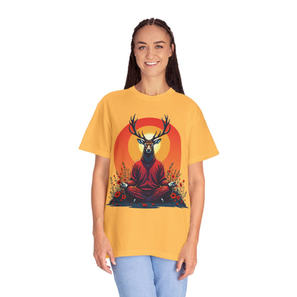 Garment-Dyed T-Shirt | "Lotus Deer" by Nicodemus Studios-Nicodemus Studios