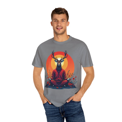 Garment-Dyed T-Shirt | "Lotus Deer" by Nicodemus Studios-Nicodemus Studios