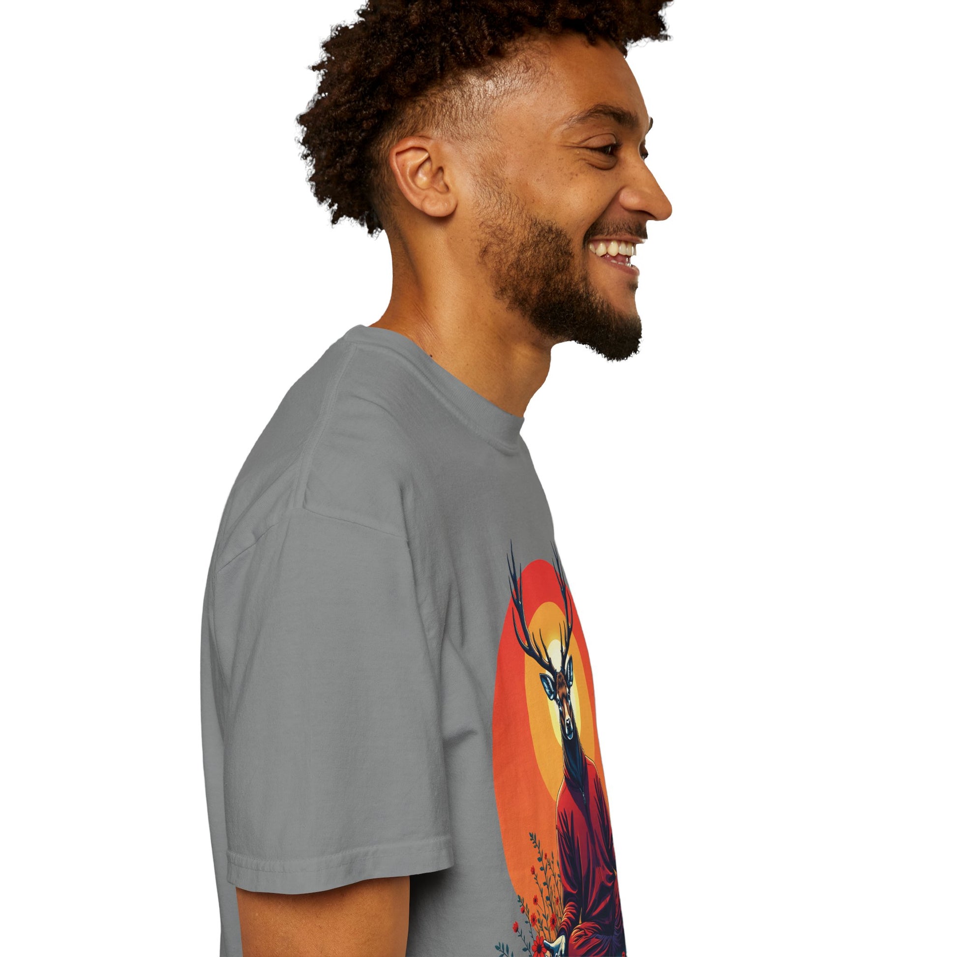 Garment-Dyed T-Shirt | "Lotus Deer" by Nicodemus Studios-Nicodemus Studios